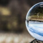 glass sphere on a rock